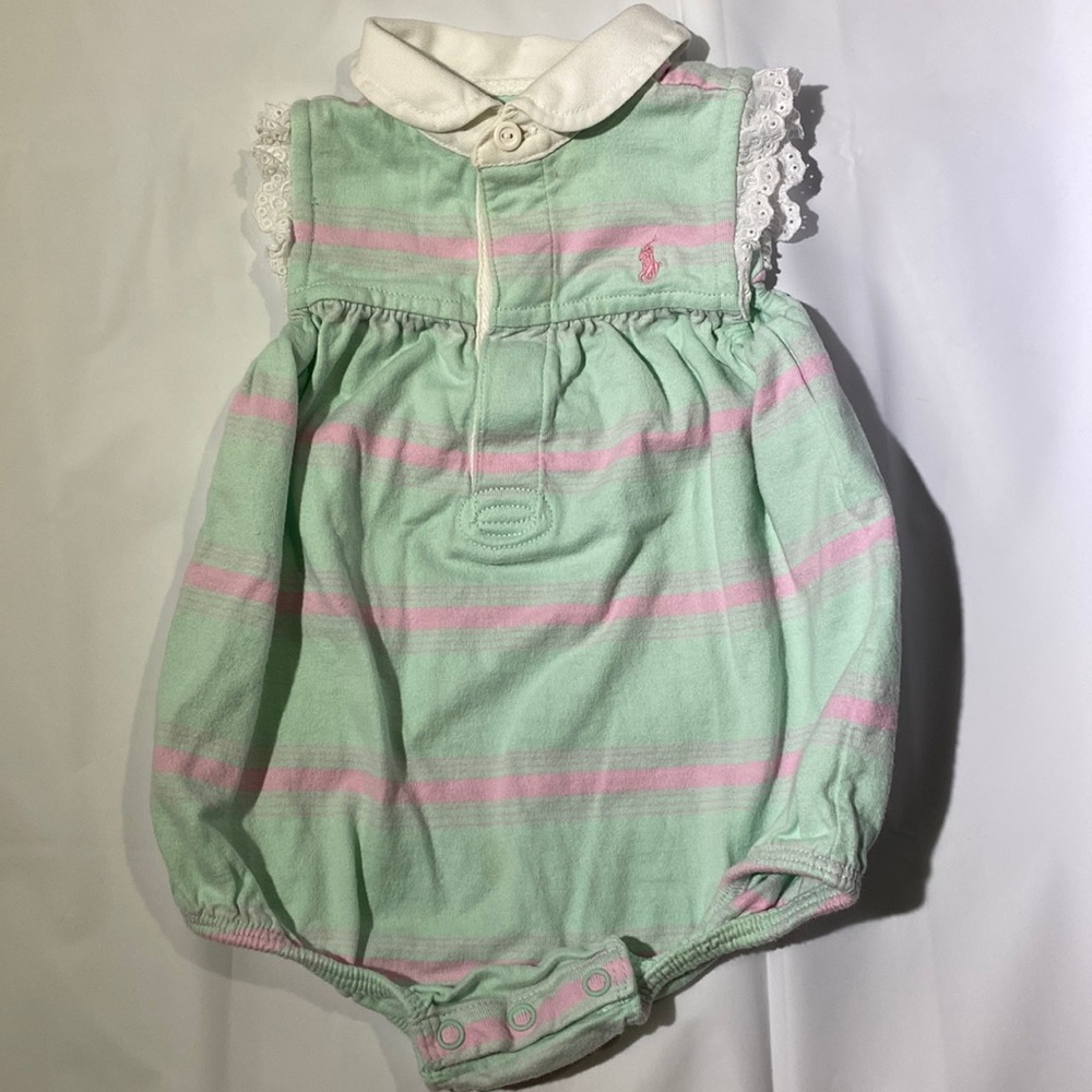 Pink & Green Striped Bubble Outfit